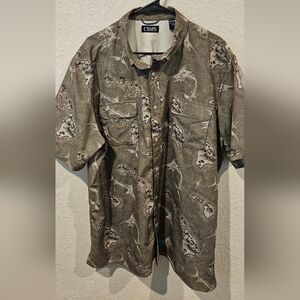 Chaps Men's Button Down Coastal Off Shore Fishing Shirt XXL Swordfish